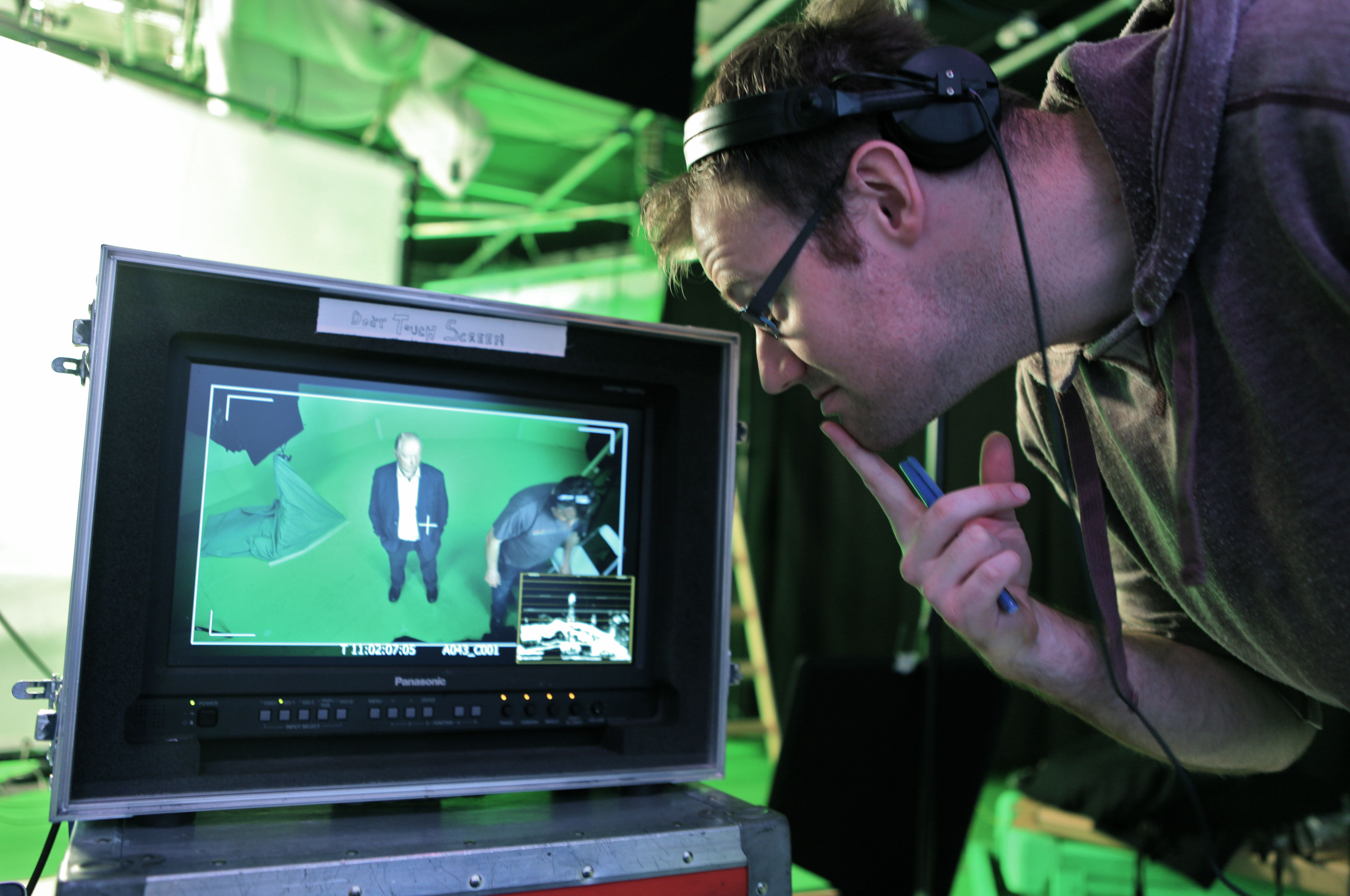 Diarmuid Goggins directing Greenscreen elements for the 2 part documentary series The Story of the Irish Language.