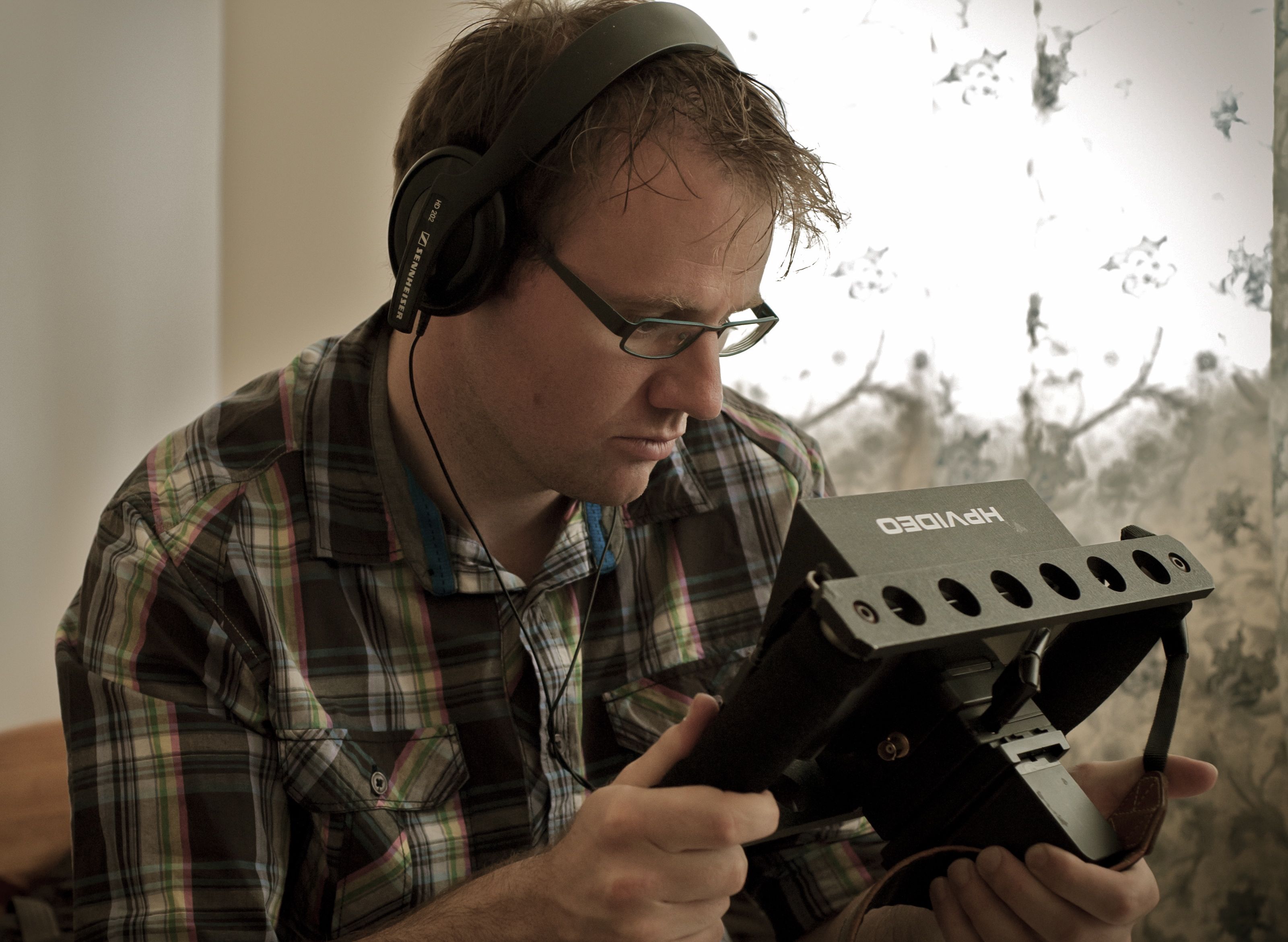 Diarmuid Goggins studies the monitor on the set of his short drama 'Jesus, Mary & Mattie'.