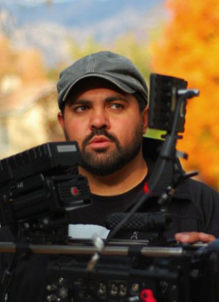 Joshua Ligairi shooting SKELETON PICNIC on location in New Mexico. 2009.