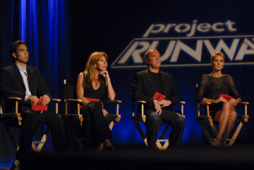Still of Heidi Klum, Apolo Ohno, Nina Garcia and Michael Kors in Project Runway (2004)