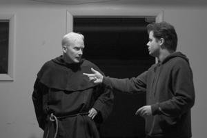 Dennis Hurley (left) and Aaron Howland (right) on the set of The Albino Code