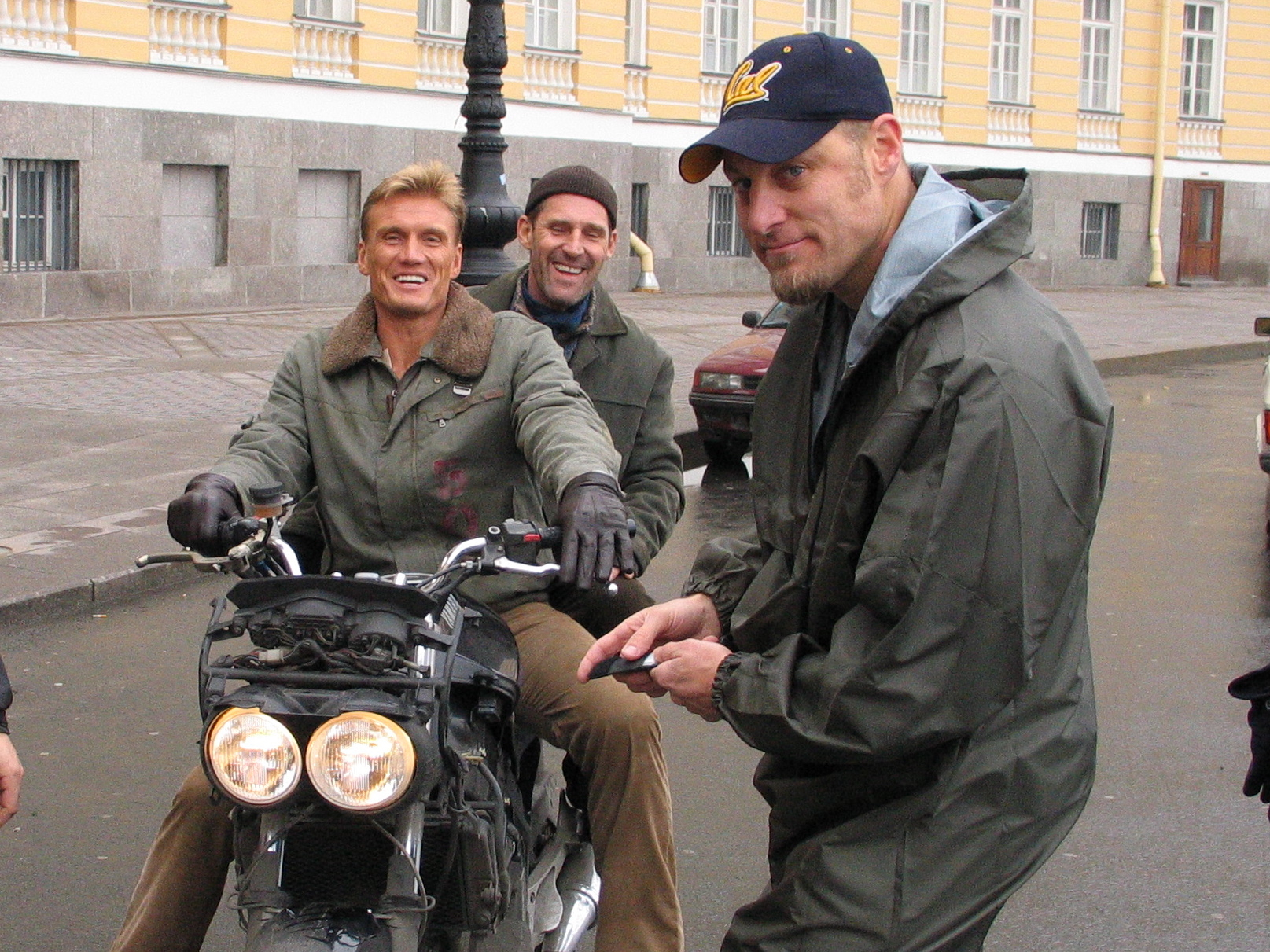 Dolph Lundgren, Ben Cross and Scott Putman on the set of 