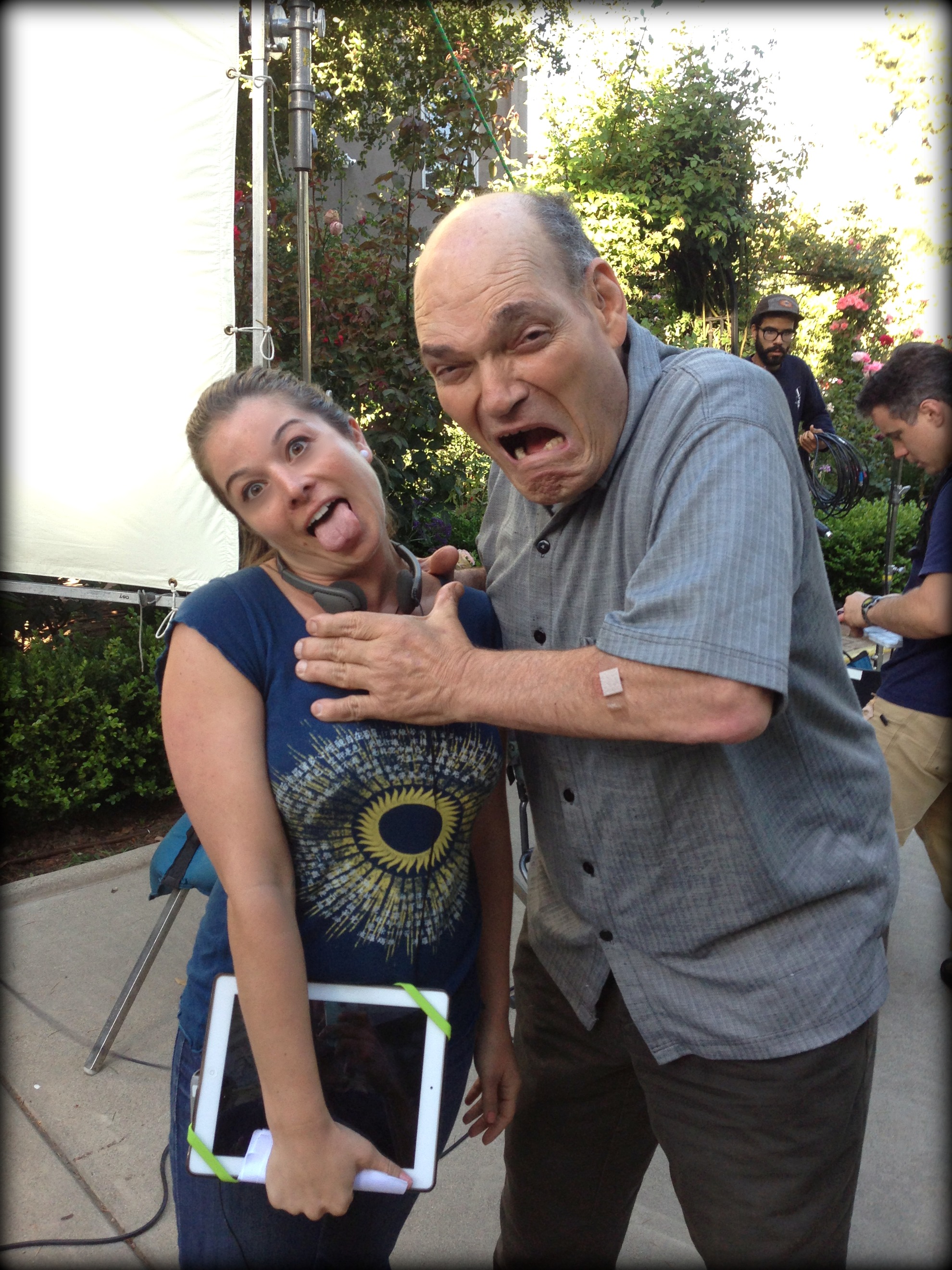 Sara Geralds and Irwin Keyes reenact the horror! On the set of 