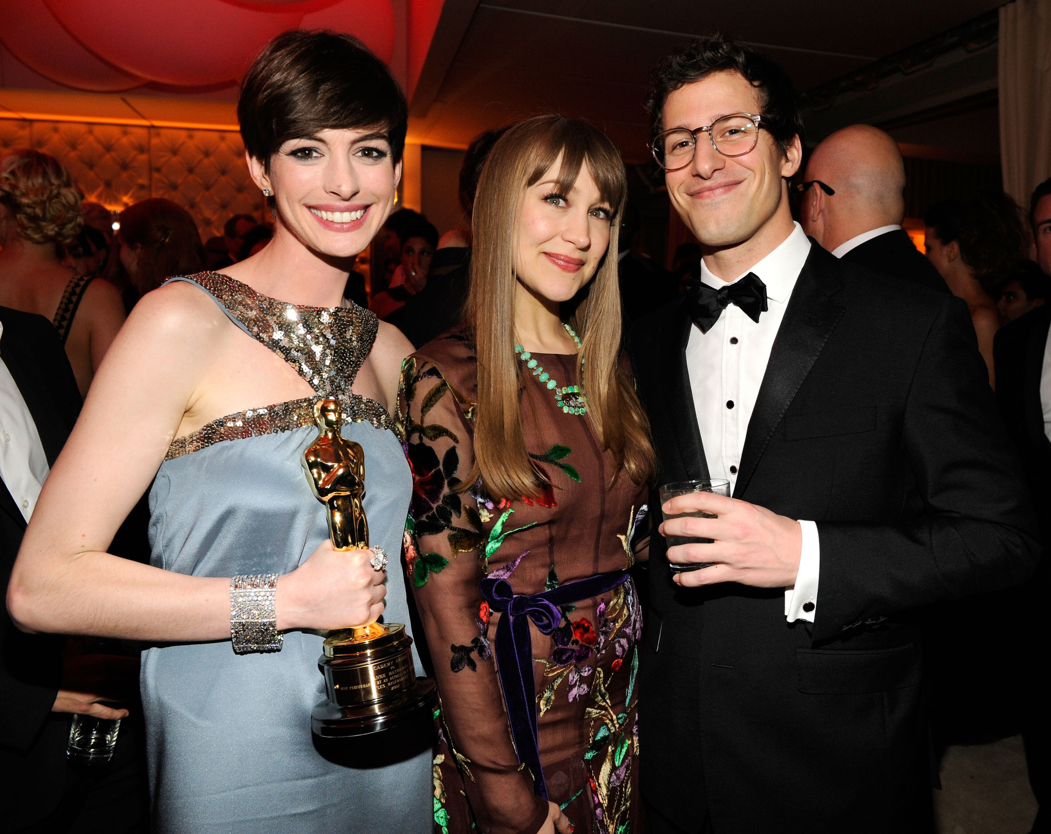 Anne Hathaway, Andy Samberg and Joanna Newsom