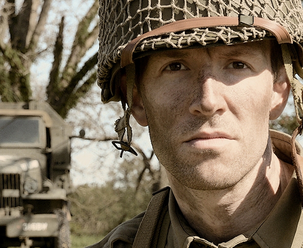 Daniel Magill as Paratrooper Fisher in the World War II film The Last Rescue.