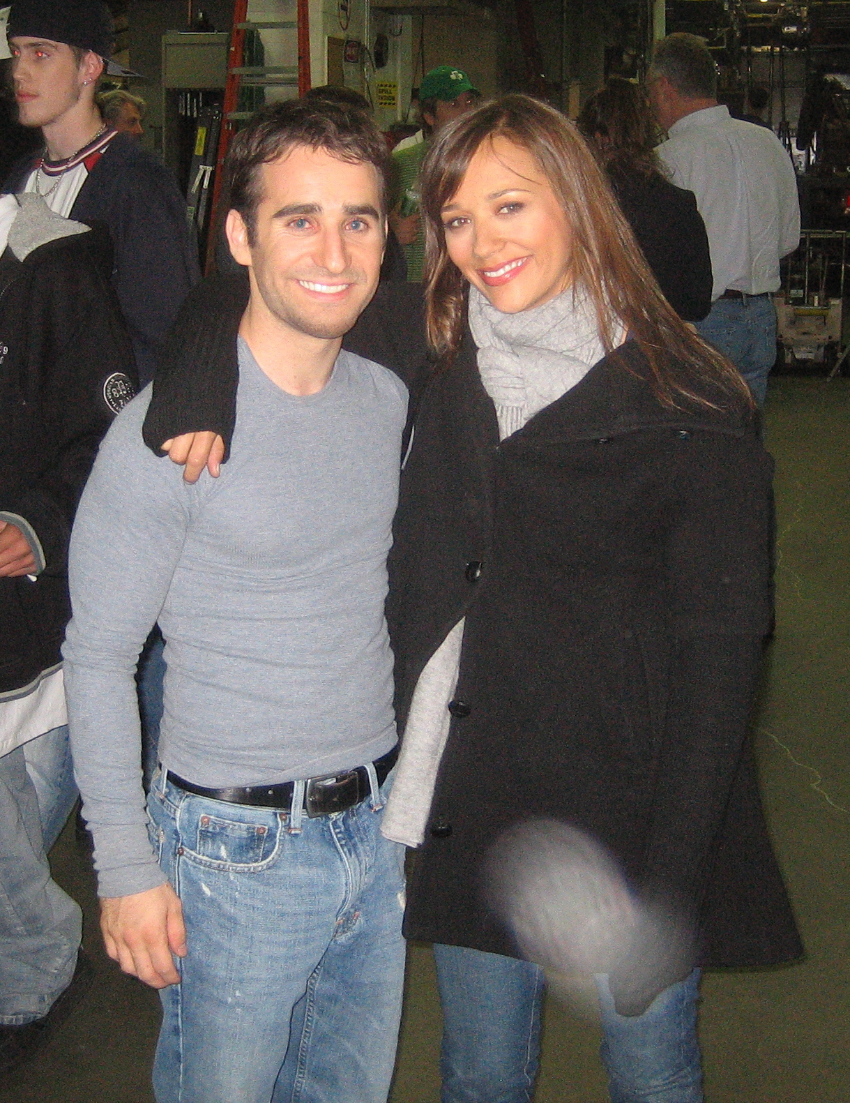 Ben Giroux with Rashida Jones, on set for the Farrelly Brother's 