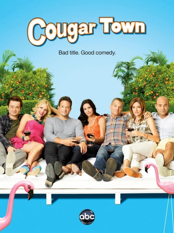 Courteney Cox, Josh Hopkins, Busy Philipps, Dan Byrd, Ian Gomez, Christa Miller and Brian Van Holt in Cougar Town (2009)