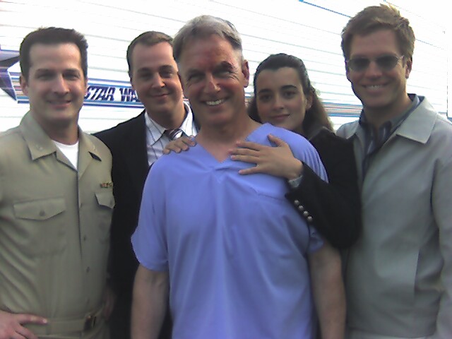 Alan Pietruszewski, Sean Murray, Mark Harmon, Cote de Pablo and Michael Weatherly on set NCIS, May 2, 2006.