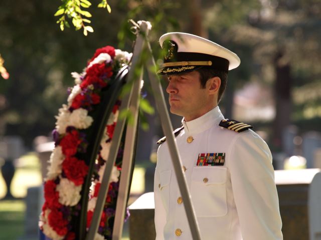 Alan Pietruszewski as the Navy Chaplain in THE CLEANER on set April 8, 2009.