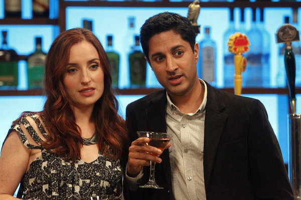 Still of Maulik Pancholy and Zoe Lister-Jones in Whitney (2011)