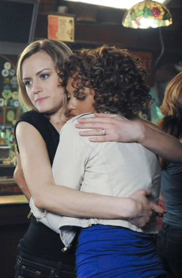 Still of Jaime Lee Kirchner and Taylor Schilling in Mercy (2009)