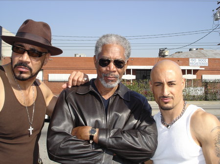 Cutty Ski, Morgan Freeman, & my #1 cutty Hector Atreyu Ruiz, who is soon to be starring in the upcoming movie SPLINTER...