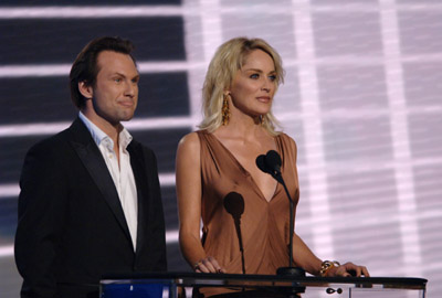 Christian Slater and Sharon Stone