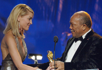 Sharon Stone and Quincy Jones