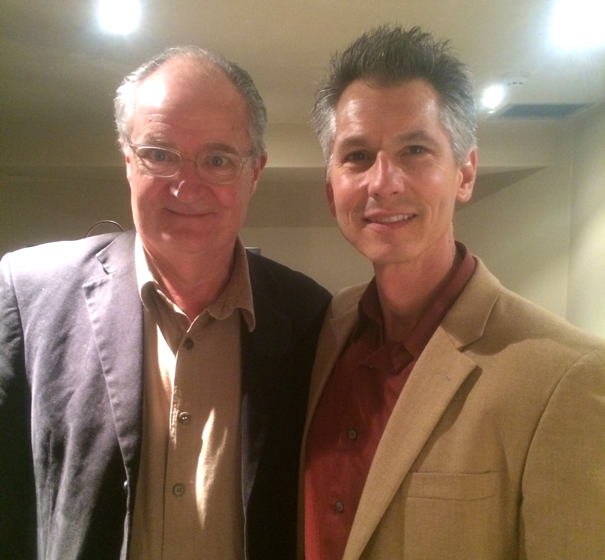 Jim Broadbent and Robert Anich at Soho Square Studio Postman Pat: The Movie (2014)