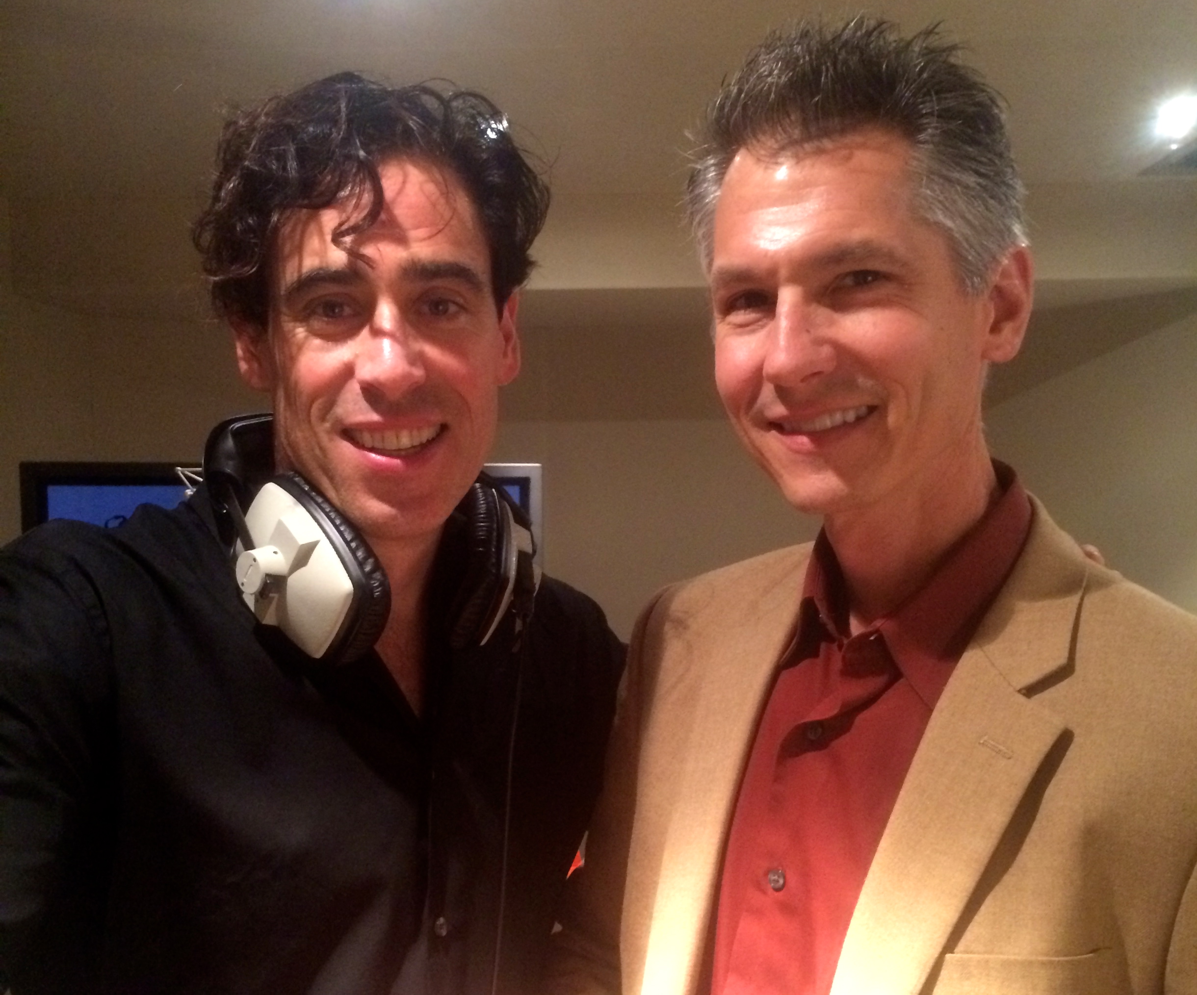 Stephen Mangan and Robert Anich at Soho Square Studio Postman Pat: The Movie (2014)