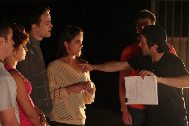 Caley Bisson directing actors for 
