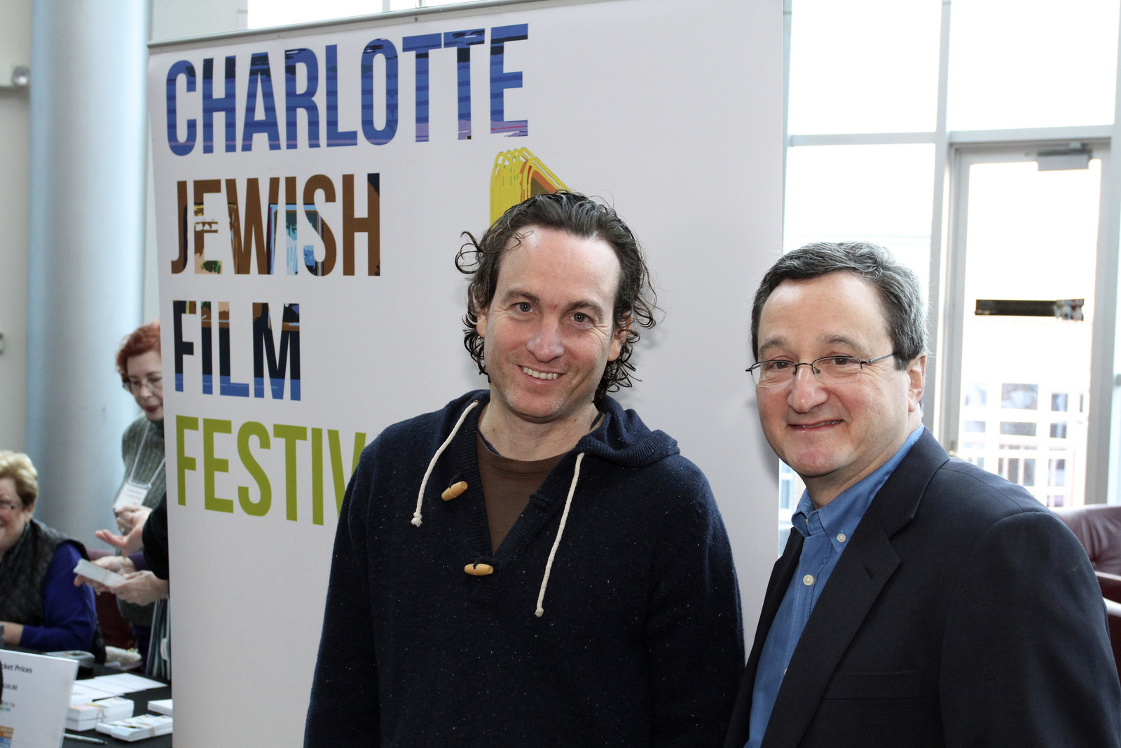 Dani Menkin and Rick Willenzik (executive committee) at the Charlotte Jewish Film Festival 2015