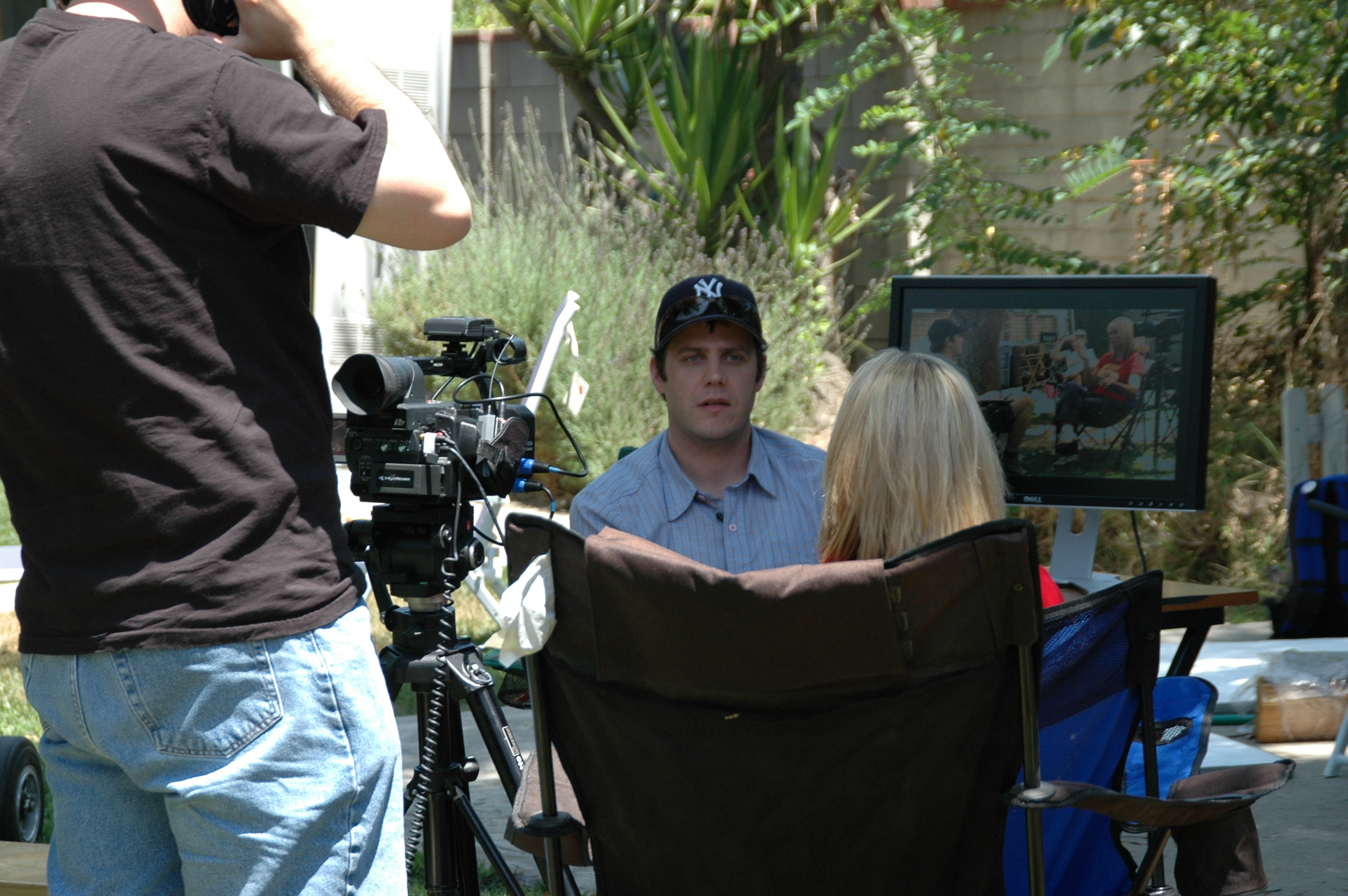 Matt Duggan being interviewed on the set of 