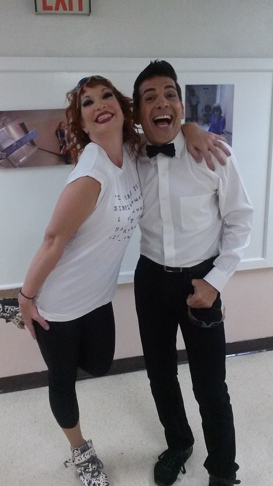 Actor-comedian Johnny Ray and Cristina Sesto Backstage before the opening number Esto Si Es Un Show 2015