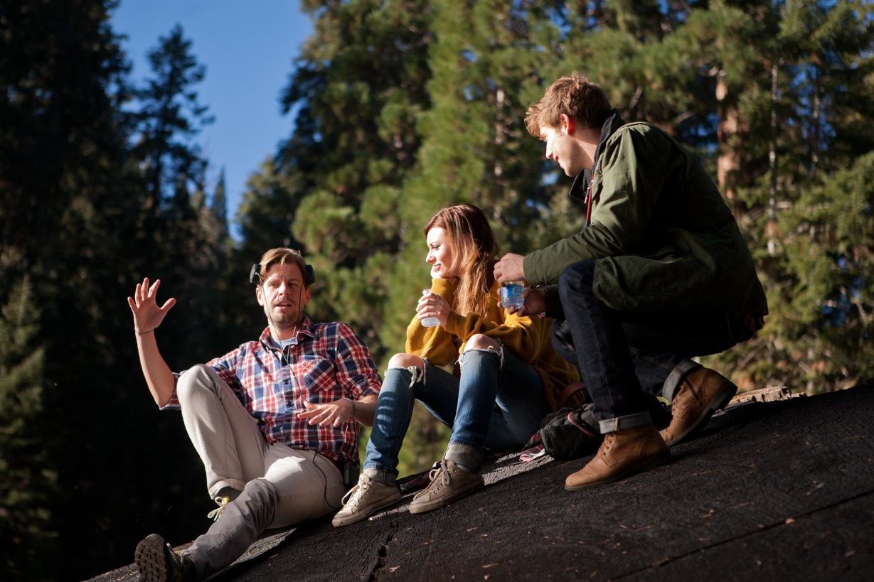 Still of Andy Landen, Aly Michalka and Dustin Milligan in Sequoia National Park.