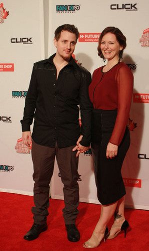 Elias hosting the CVAs with wife Michelle Boback