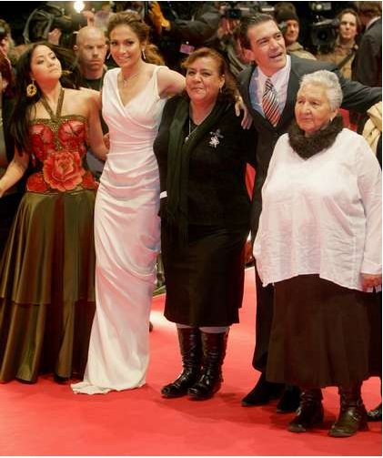 Teresa Ruiz, Jennifer Lopez and Antonio Banderas at event of the The 57th Berlin International Film Festival