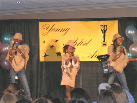 SG3 performs at the Young Artists Awards Nomination Party. SG3 consists of Ca'Shawn, Chris'tol and Car'ynn Sims female rappers. Visit www.SimsGirls.com