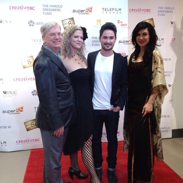 S. Siobhan McCarthy with David C. Jones, Ryan McDonell and Sharai Rewels ib tge red carpet for The Twisted Slipper