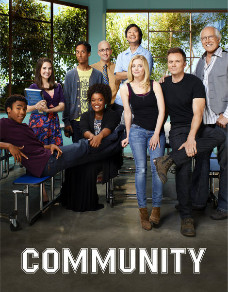 Still of Chevy Chase, Ken Jeong, Joel McHale, Yvette Nicole Brown, Alison Brie, Gillian Jacobs, Danny Pudi and Donald Glover in Community (2009)
