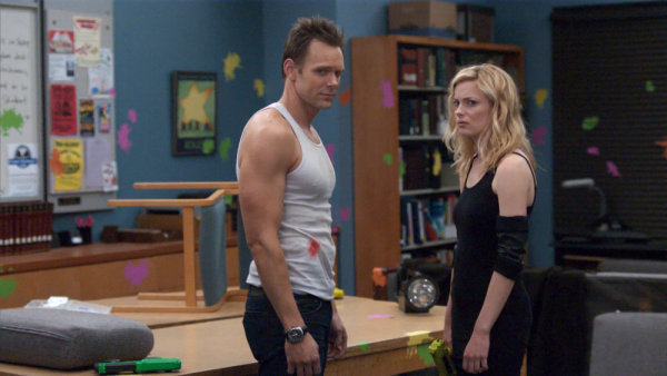 Still of Joel McHale and Gillian Jacobs in Community (2009)