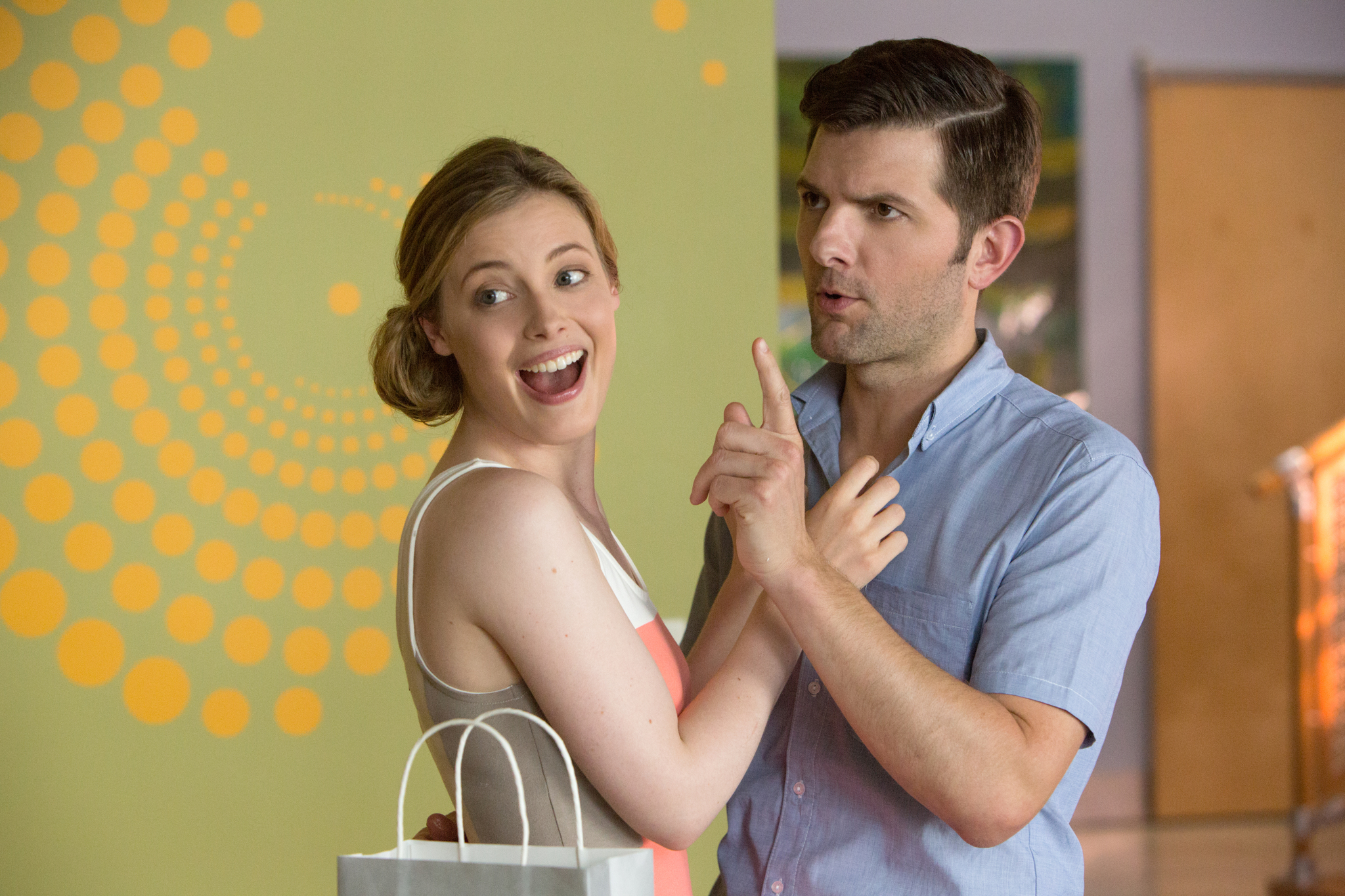 Still of Adam Scott and Gillian Jacobs in Hot Tub Time Machine 2 (2015)