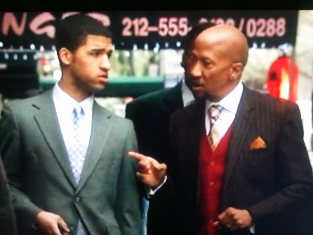 Reg E. Cathey and Michael James Kelly on the set of 