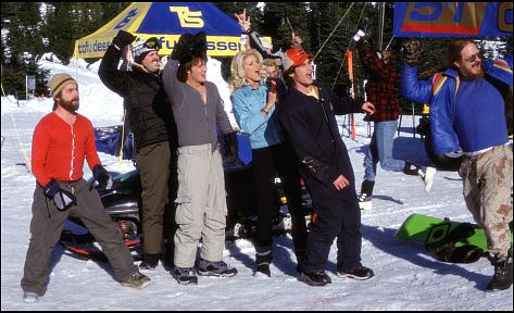 Still of Victoria Silvstedt, David Denman, Zach Galifianakis, Derek Hamilton and Jason London in Out Cold (2001)