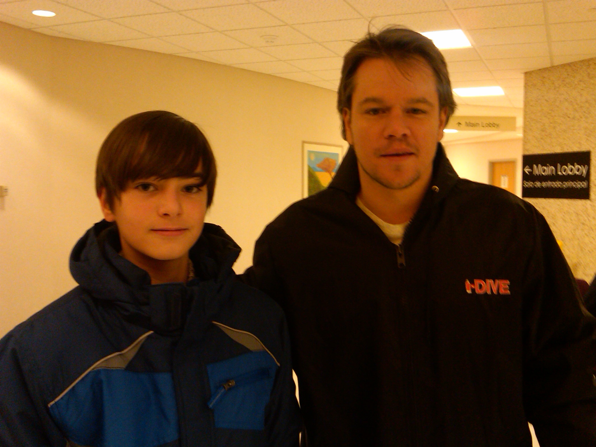 Robert Gerdisch with Matt Damen on set of Contagion