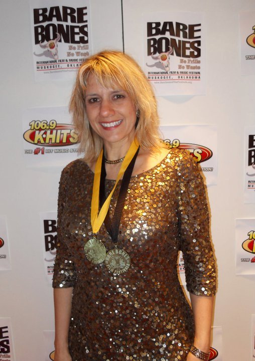 Janet Mayson at the Bare Bones International Film Festival 2011. Janet won the SPIRIT OF BARE BONES AWARD, her dog Libby Girl won BEST ANIMAL ACTOR/ACTRESS IN A MOTION PICTURE for her role in LIBBY GIRL: SURPRISE!, and the film was NOMINATED FOR BEST COM