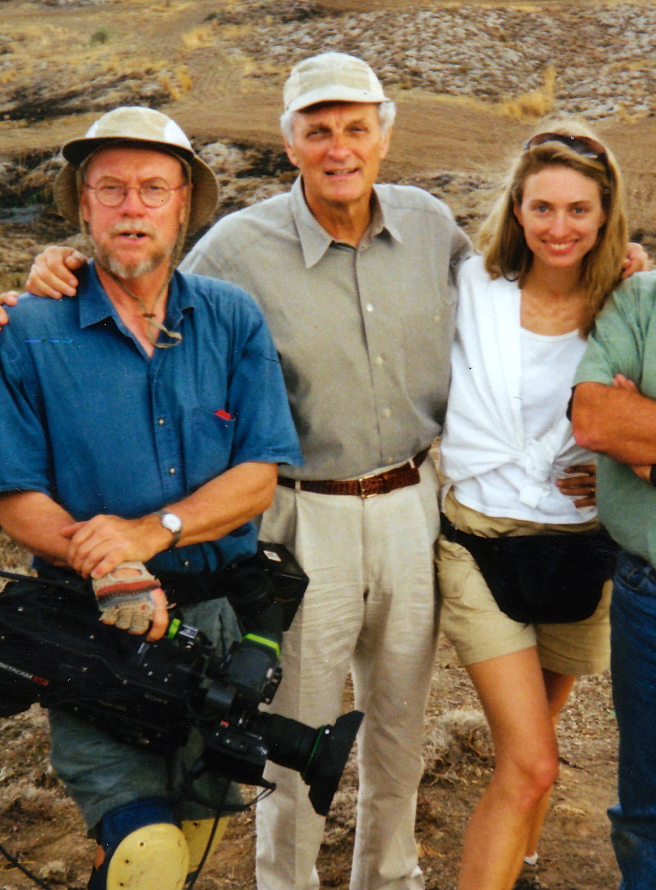 With Peter Hoving and Alan Alda at archaeological dig in Cyprus in 1999 for Scientific American Frontiers