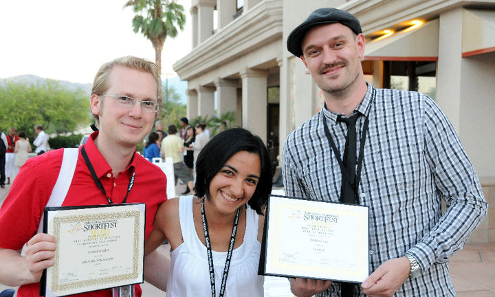 Christoph Englert, Mahsa Malka, Bård Røssevold. Palm Springs Intl. Short Fest 2010, Award Ceremony
