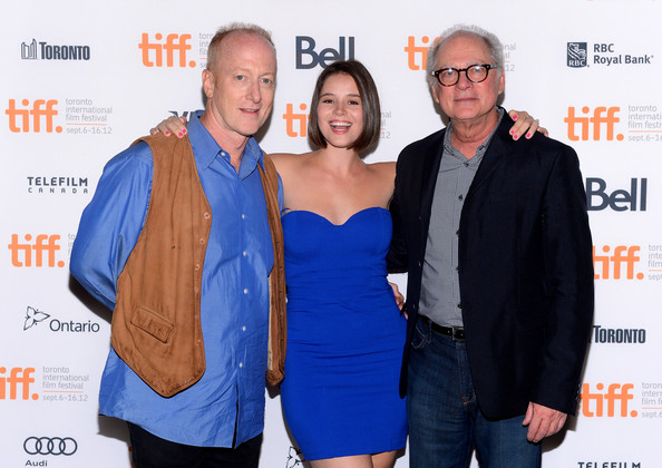 Actress Kether Donohue with director Barry Levinson and actor Frank Deal at The Bay world premiere at the Toronto International Film Festival.
