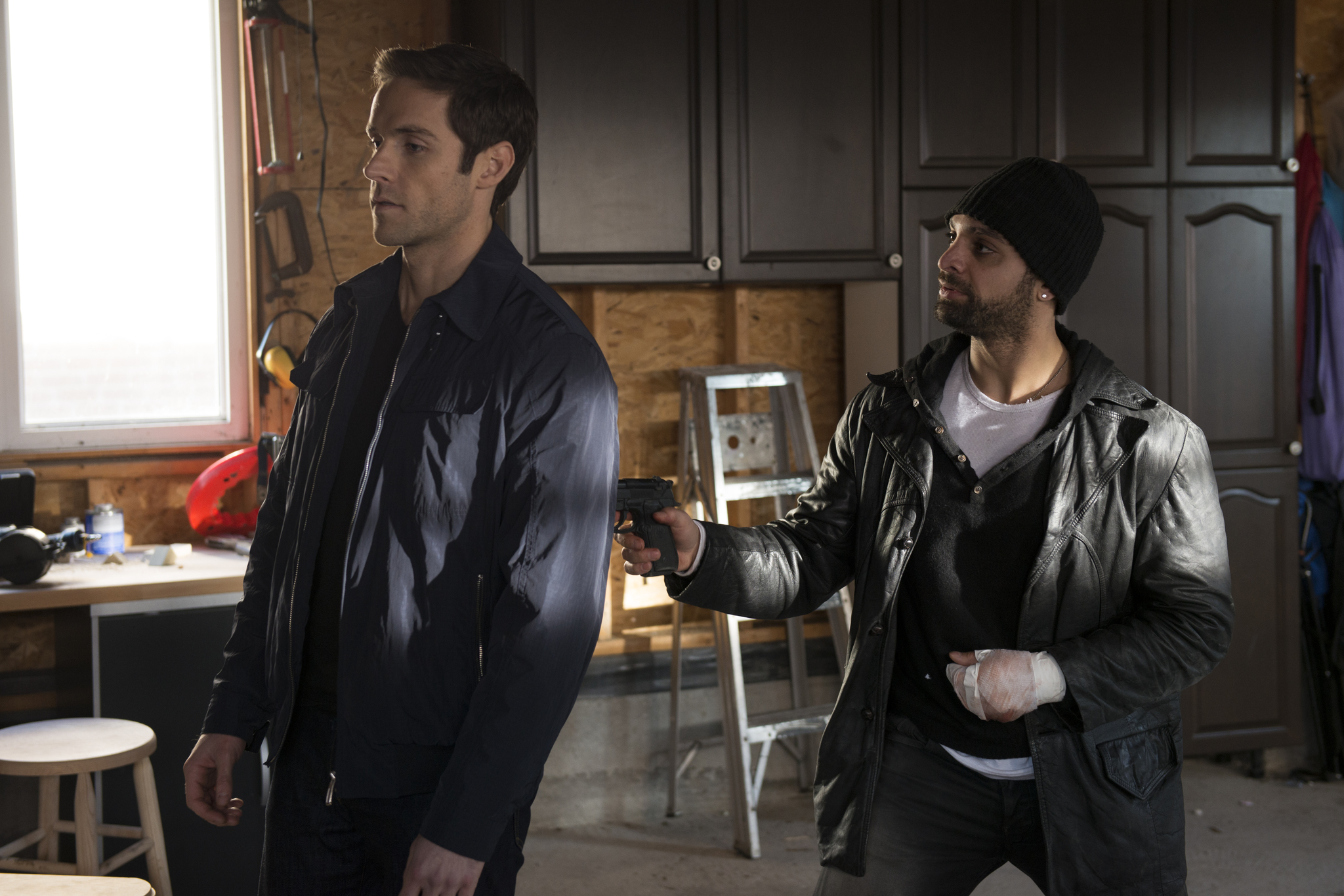 Still of Dylan Bruce and Michael Mando in Orphan Black (2013)