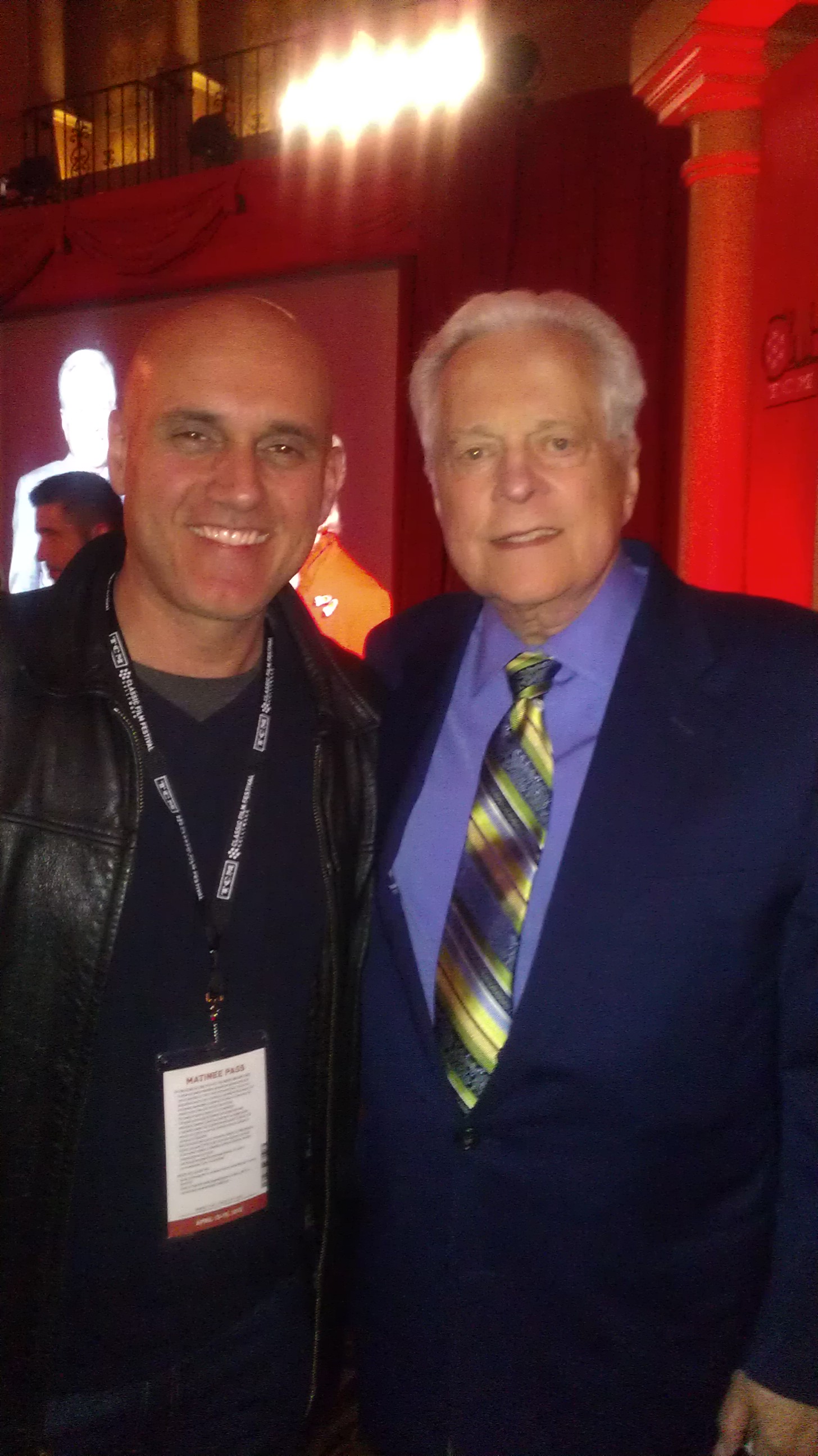 Actor/Patrick Barnitt with Robert Osborne, Host of Turner Classic Movies at the closing night party at the Hollywood Roosevelt, April 15th, 2012