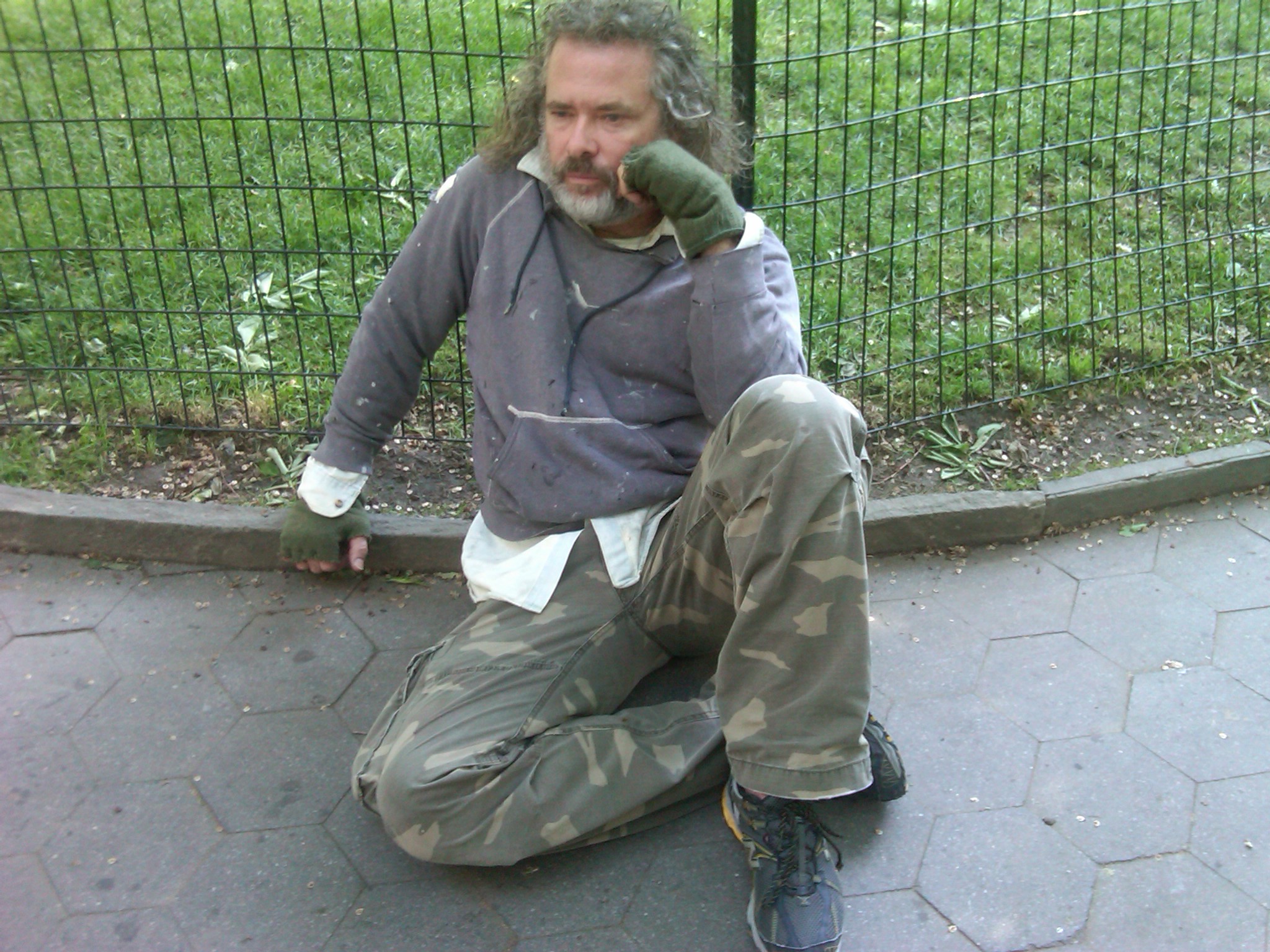 Frank Lewallen as the homeless veteran in Martha Pinsons: It's Not Saturday.