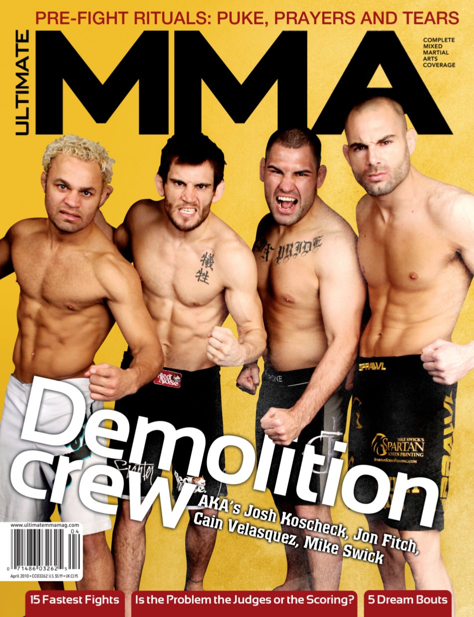 Ultimate MMA Magazine cover that includes Mike Swick, Josh Koscheck, Jon Fitch, and Cain Velasquez.