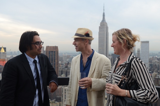 Ronan Coleman (center) with Garrett Fennelly (left) and Mandy Ward (right). Irish/US Film Finance Panel at The Residence of the Irish Consulate General. Hosted by Niall McKay of Irish Film New York
