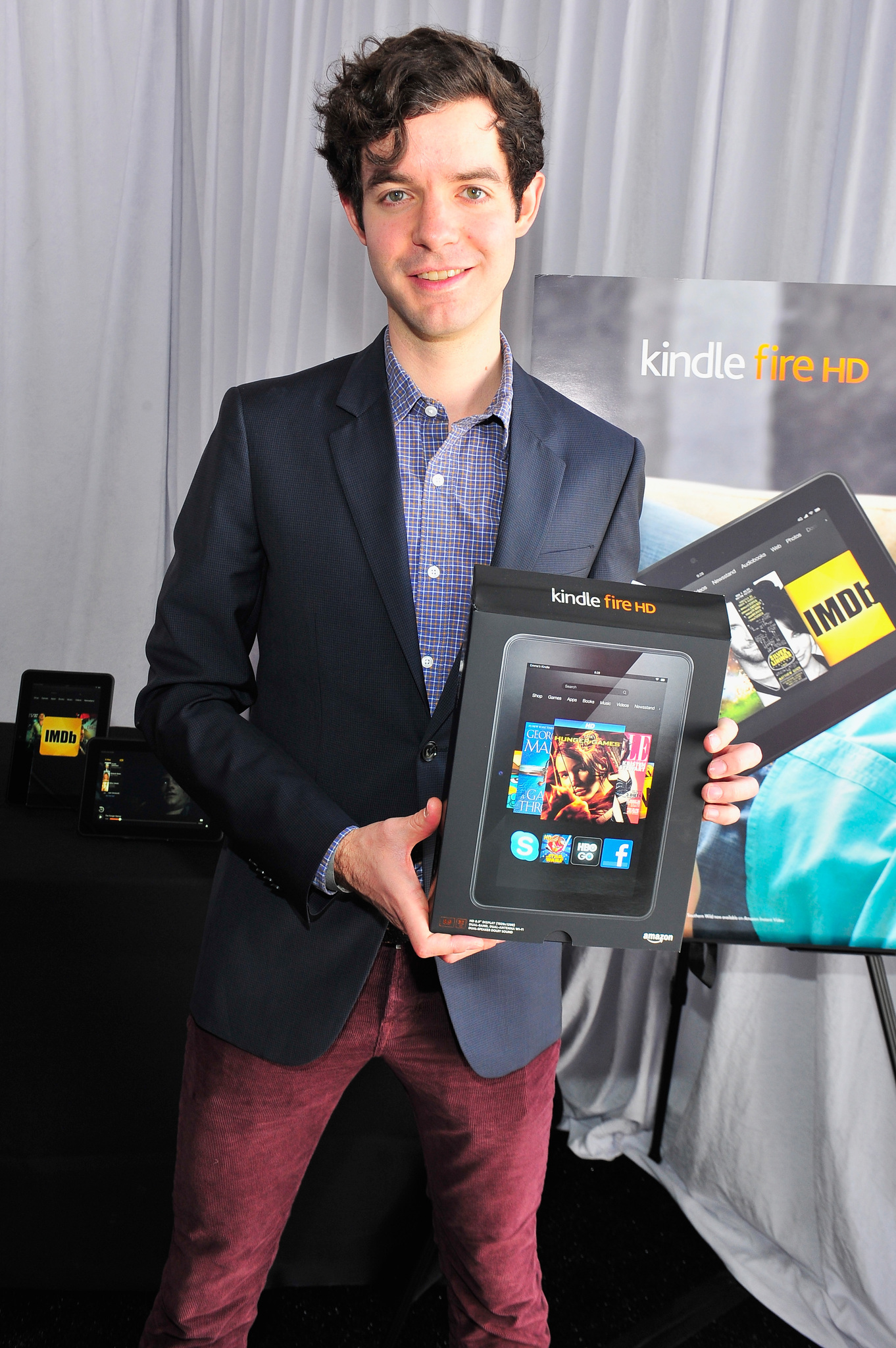 Lucas Joaquin poses in the Kindle Fire HD and IMDb Green Room during the 2013 Film Independent Spirit Awards at Santa Monica Beach on February 23, 2013 in Santa Monica, California.
