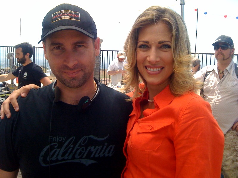 Tara Radcliffe with Director, Steve Race, on set of 