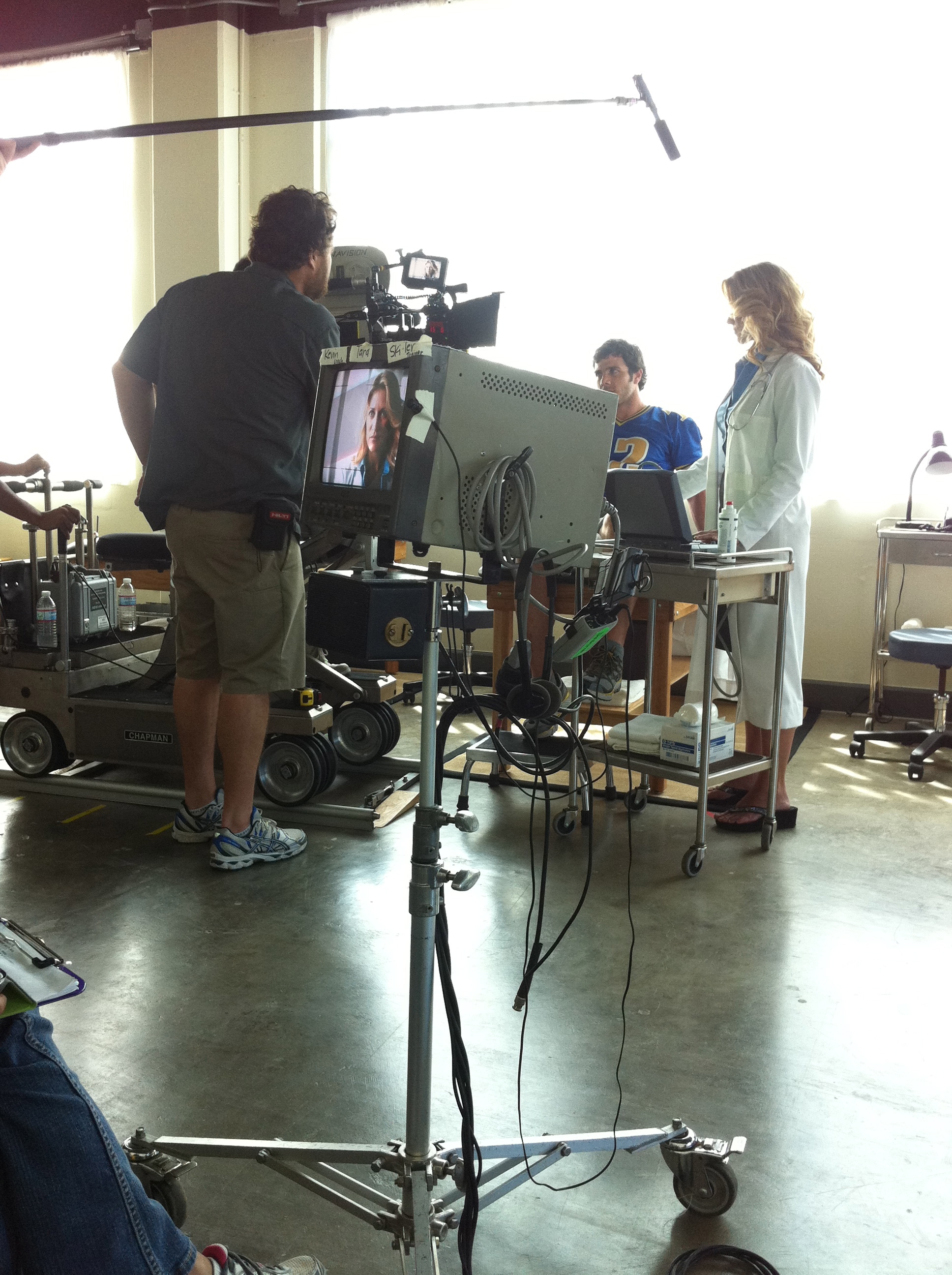 On set of the SonoSite National commercial, with director and cinematographer Mauro Fiore