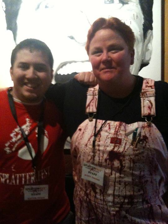 Wearing my special designer Splatterfest overalls (Scott Vernon/Liz Tee designers)the day Bruce Campbell was with us.