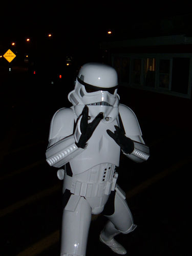 Tommy Mariano as Storm Trooper TK 2556, on the film set of 