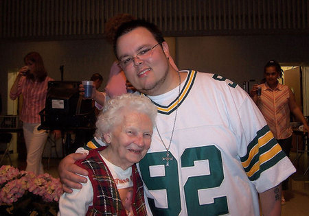 Scott with his Grandma Fraser at his homecoming party, 05-14-05!